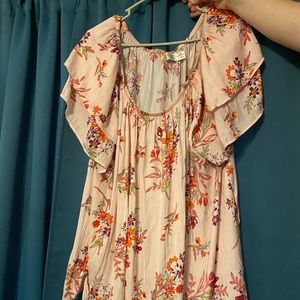 Pink flora blouse